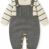 Macaquinho Bebê Tricô com Listras