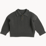 Suéter Infantil de Tricô com Gola Polo